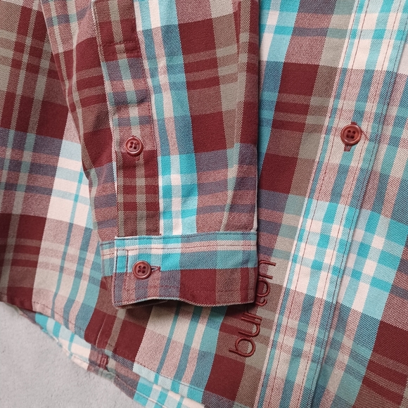 Burton DRYRIDE Men’s Plaid Button Up Shirt Large Moisture Wicking Outdoor Layer - Picture 6 of 13